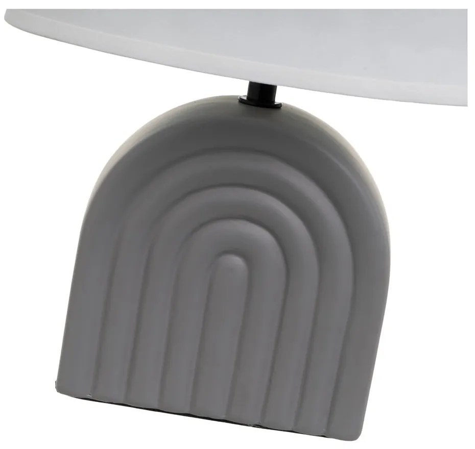 Fehér-szürke kerámia asztali lámpa textil búrával (magasság 31 cm) – Casa Selección