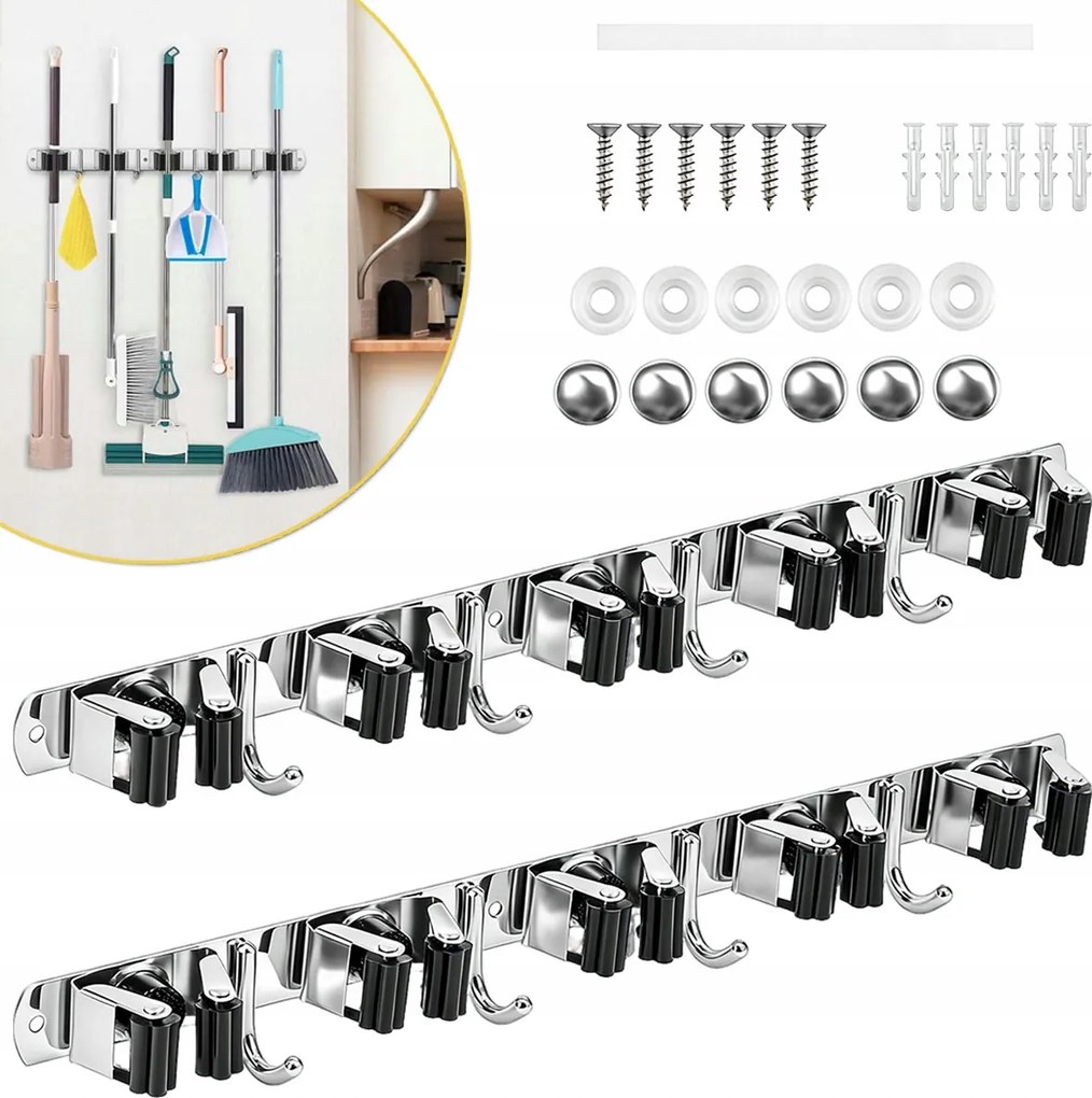 Kerti Szerszámtartó Gereblye Fali Akasztó Felmosó Díszléc 2 x 43cm