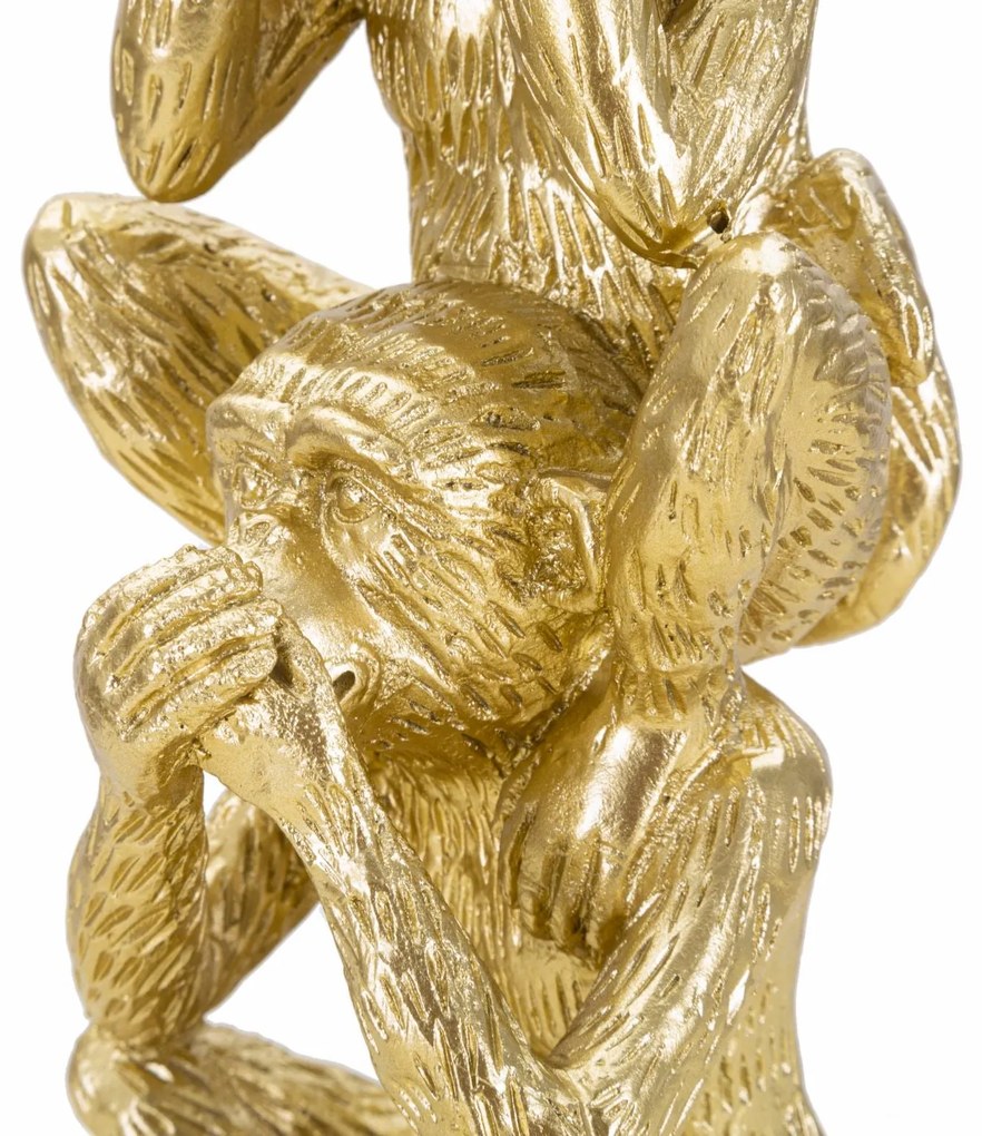 Golden Wise Monkeys – Három bölcs majom szobor dekoráció 10,5X30 cm