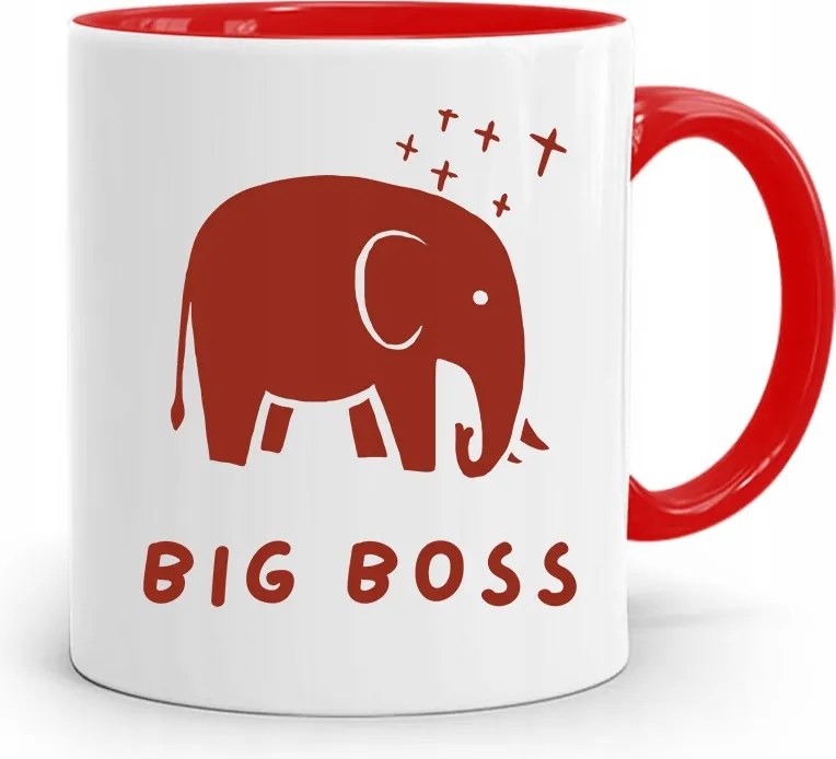 Piros Bögre Főnöknek Big Boss Ajándék fényképes nyomattal