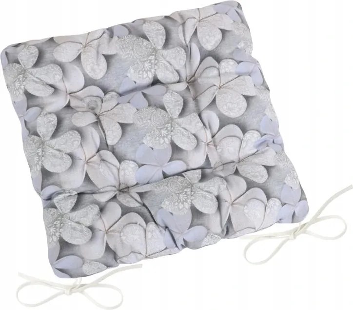 Steppelt ülőpárna 40x40 cm szürke virágmintás