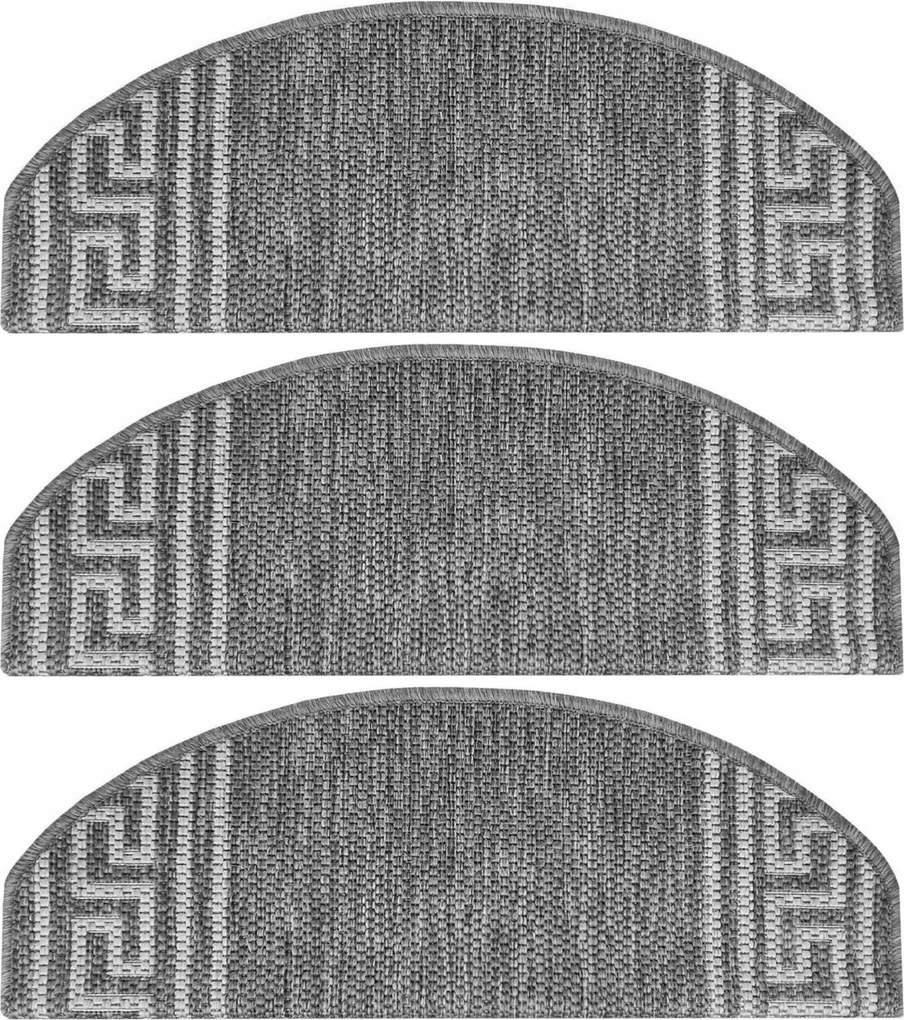 Lépcsőszőnyeg Szürke Lapos Szövésű Kötél Szőnyeg Lépcsővédő 64x24