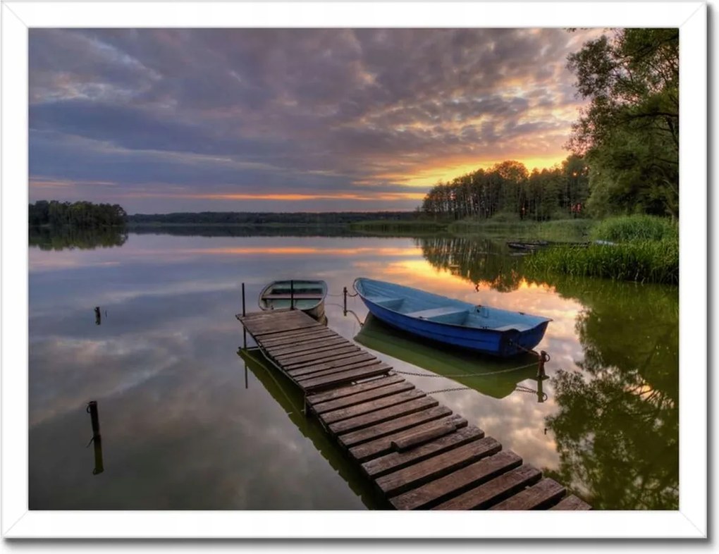 Poszterek keretben 40x30 Naplemente tó