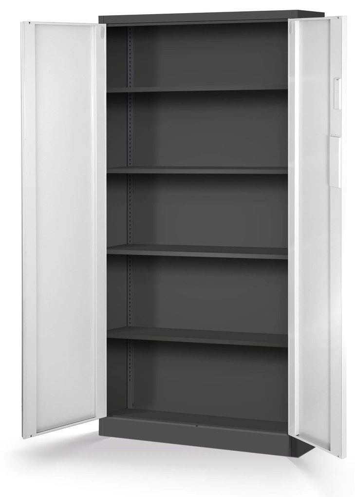 Fém iratszekrény DANIEL, 900 x 1850 x 400 mm, antracit-fehér