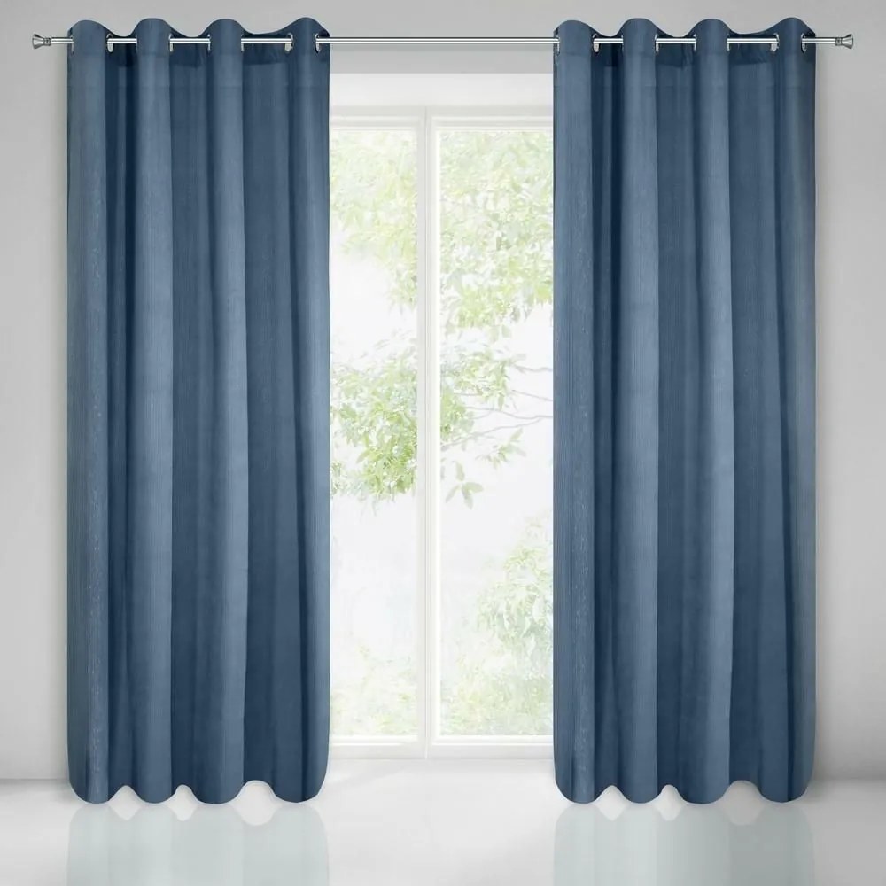 Függöny huzat 140x250 sötétkék-ezüst