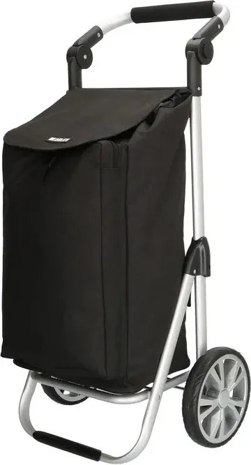 Fekete állítható bevásárlókocsi kerekeken „Hercules”