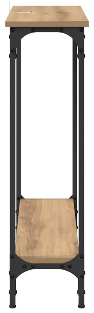 vidaXL Konzolasztal polcokkal Artisan tölgy 75 x 22,5 x 75 cm Faanyag