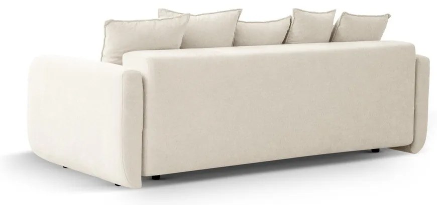 Krémszínű kinyitható tárolóhelyes kanapé 231 cm Elen – Micadoni
