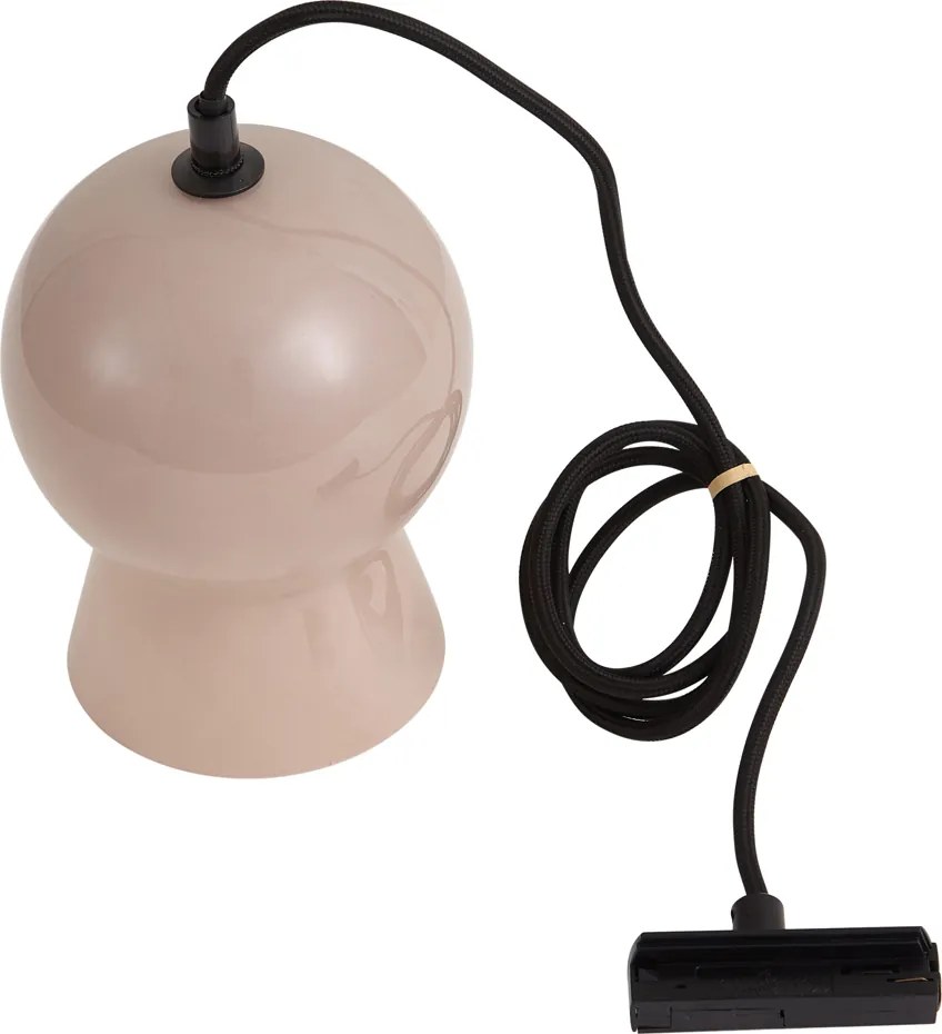 Retro függőlámpa fekete bézs üveggel 1 fázisú sínrendszerhez - Iconic Bell