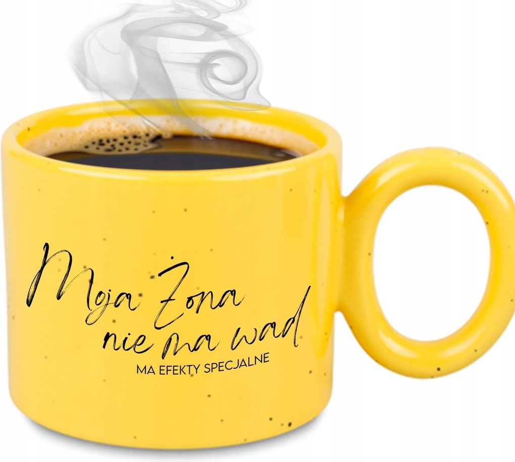 Bögre XXL Sárga Feleség Lány Ajándék Évforduló Feleségem Nincs Hibája