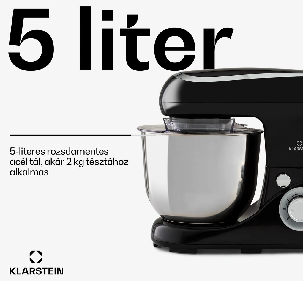 Klarstein Bella Pico 2G, konyhai robotgép, 1300 W, 1,7 PS, 6 fokozat, 5 L