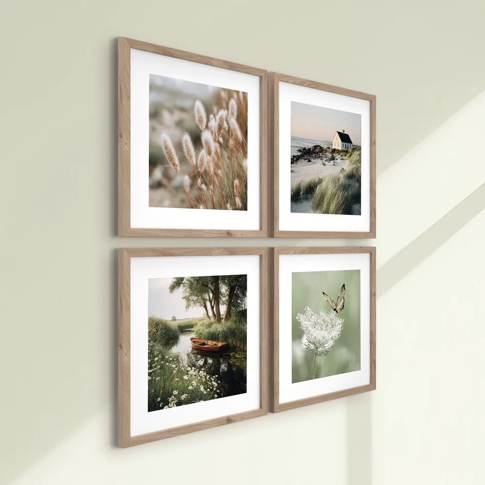 Nyomtatott keretezett kép szett 4 db-os 30x30 cm Subtle Nature – Styler