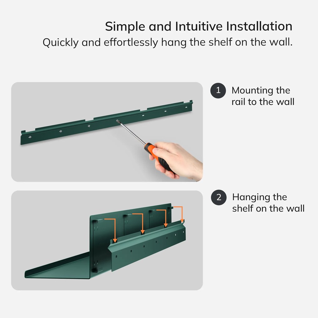 JOANNE fali polc 1200 mm, Modern: palackzöld