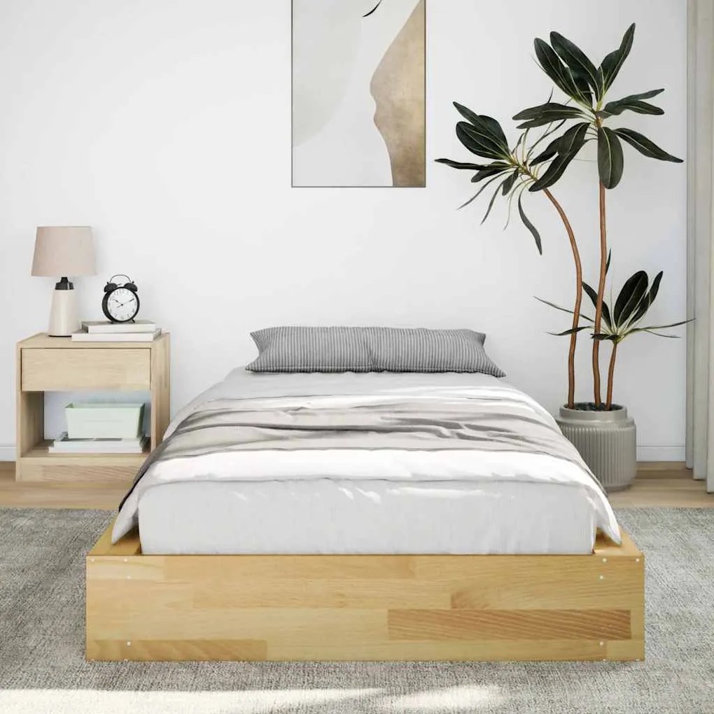 ágykeret matrac nélkül 80x200 cm tömör fa tölgyfa