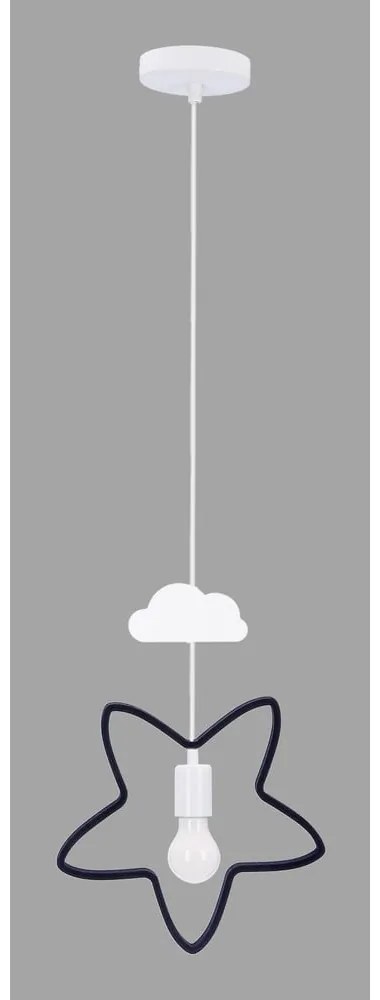 Fekete-fehér gyerek függőlámpa fém búrával Single – Candellux Lighting