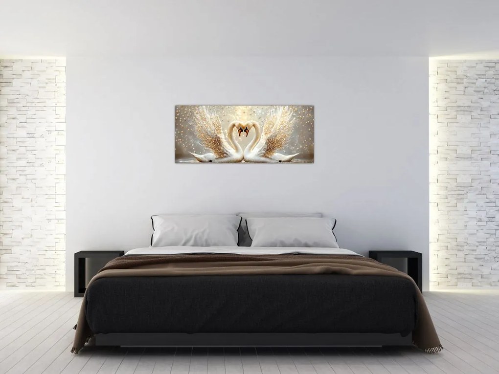 Kép - Arany hattyúk (120x50 cm)