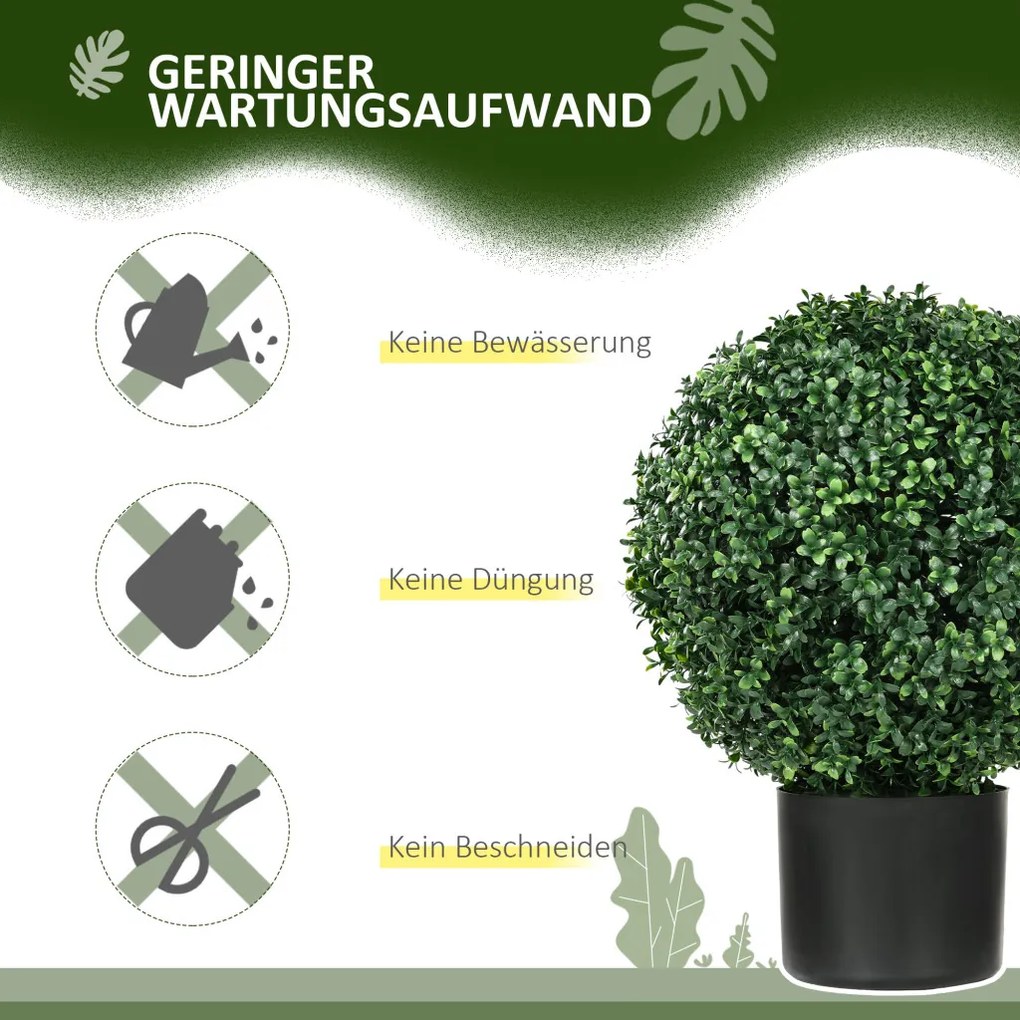 Műnövény szett, 2 db buxus, cserépben 52cm magas