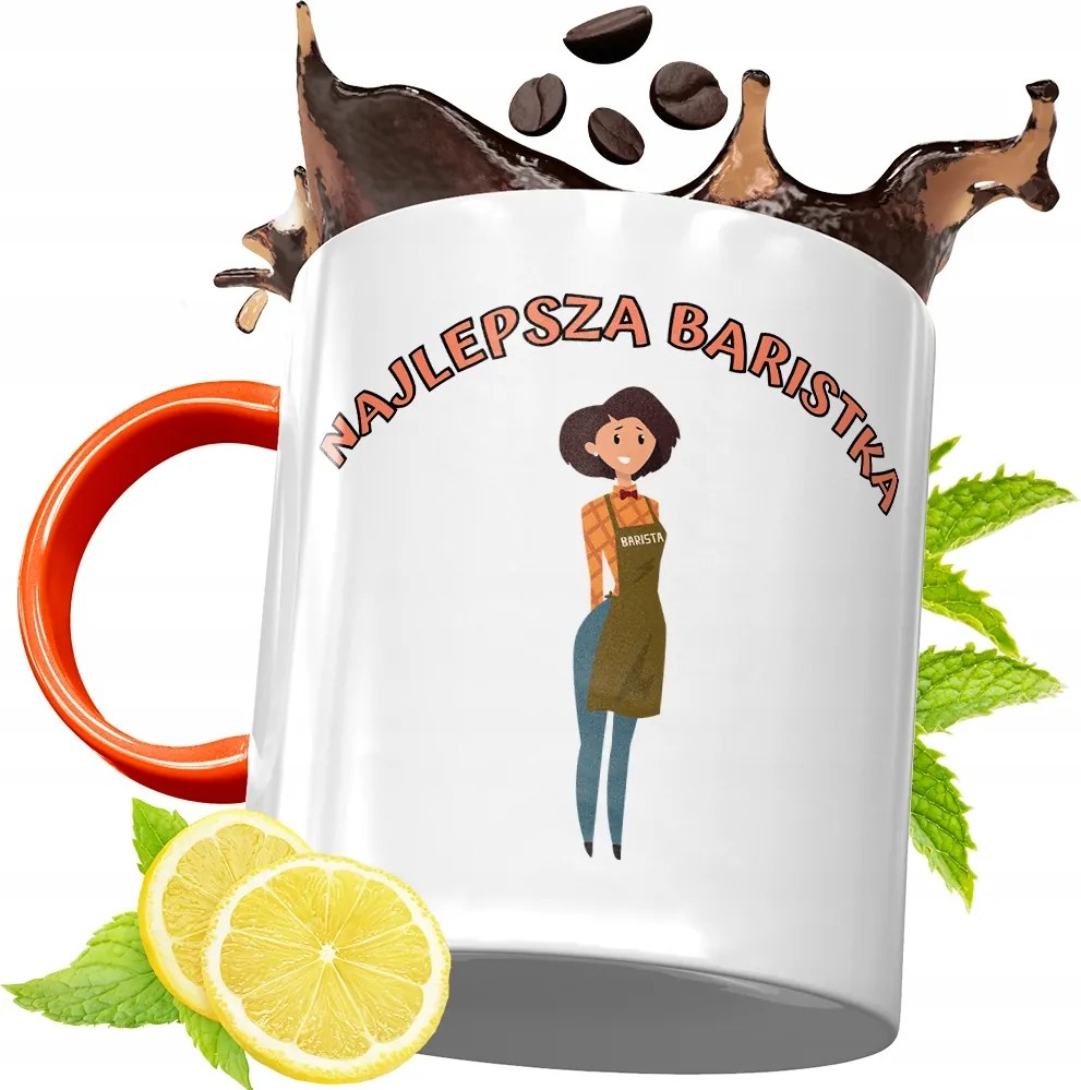 Narancssárga Bögre Baristáknak Ajándék fényképes nyomtatással