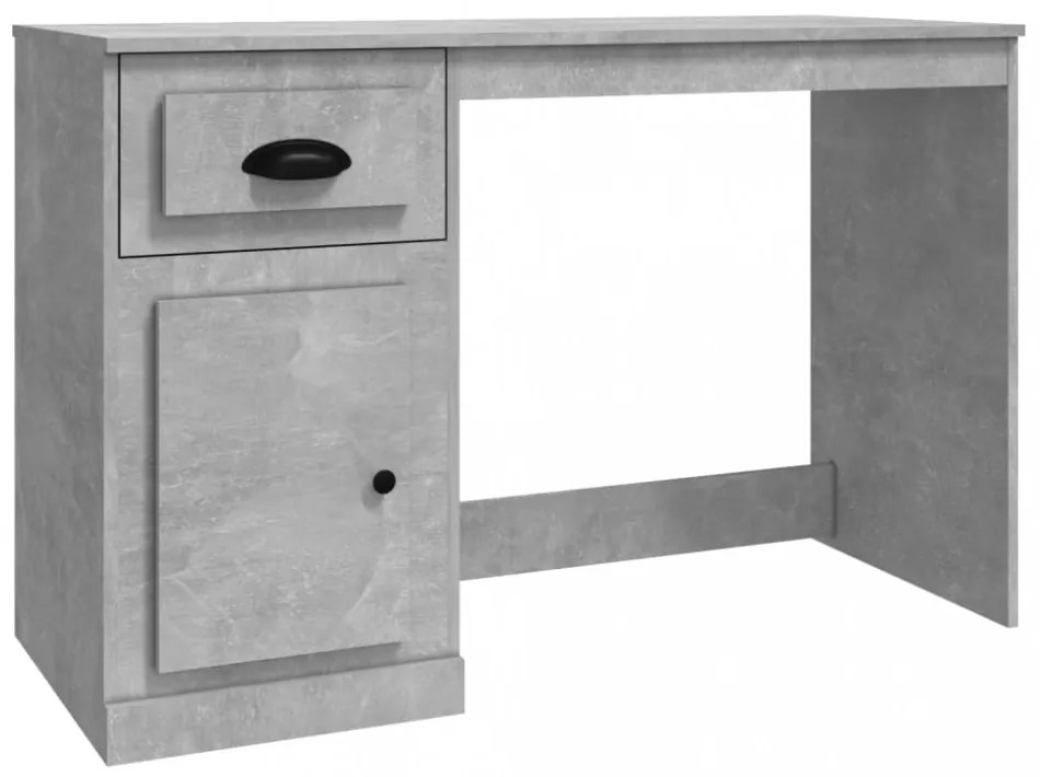 betonszürke szerelt fa íróasztal fiókkal 115x50x75 cm