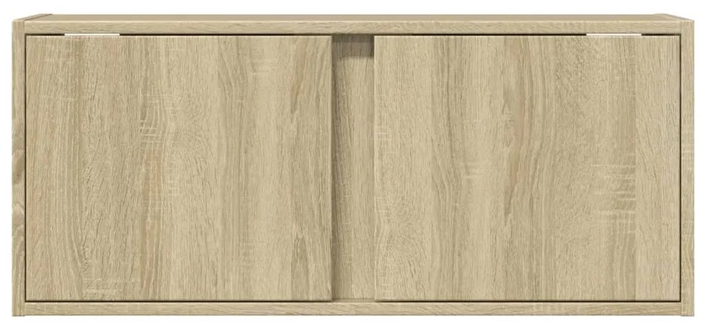 sonoma tölgy színű fali TV-szekrény LED-ekkel 80x31x35 cm
