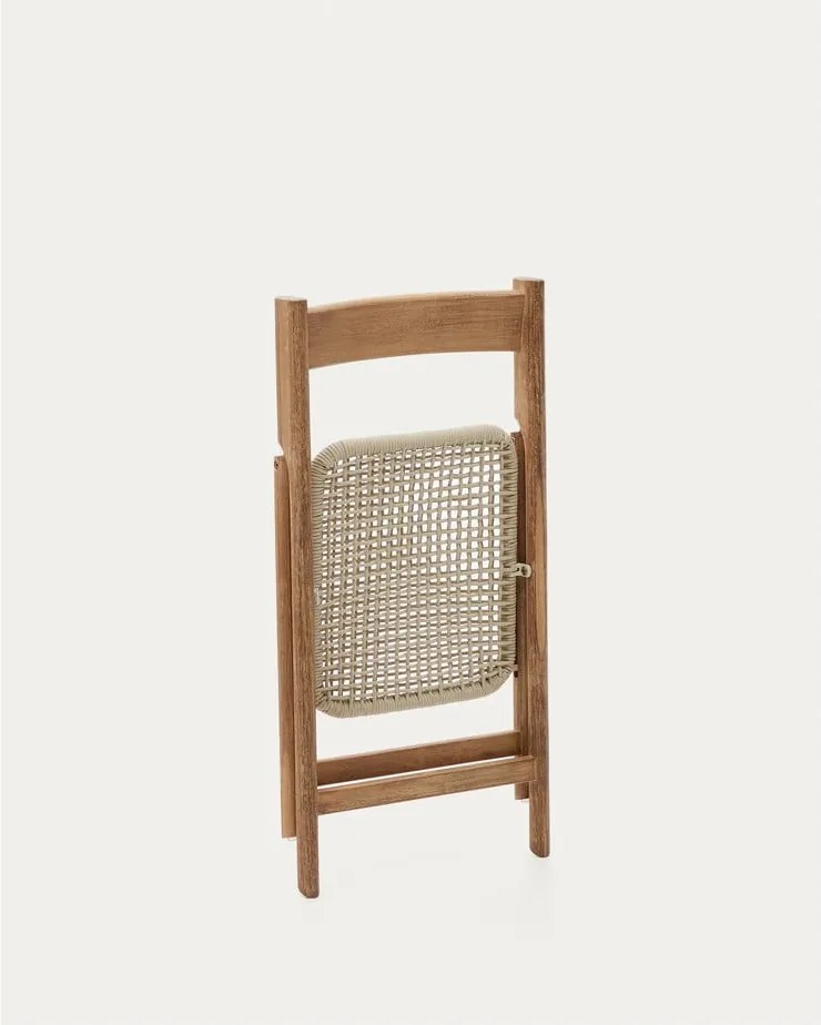 Fehér-natúr színű tömörfa kerti szék Dandara – Kave Home