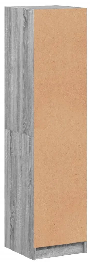 szürke sonoma színű magasszekrény üvegajtókkal 35 x 37 x 142 cm