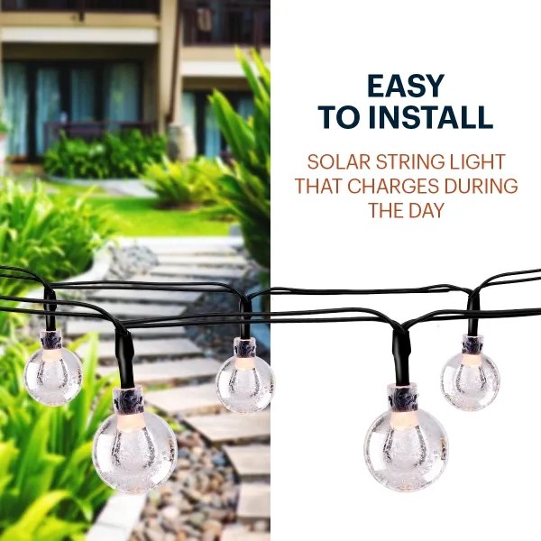 Grundig - LED napelemes lánc 50 LED, 8 funkció, 6,9 m, meleg fehér, 600 mAh