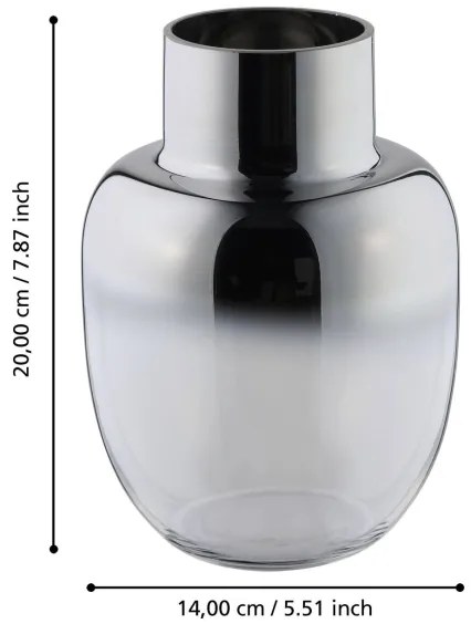 Eglo 421236 - Üvegváza SIRANANA 20x14 cm ezüst