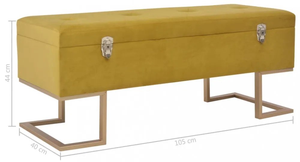 mustársárga bársonypad tárolórekesszel 105 cm