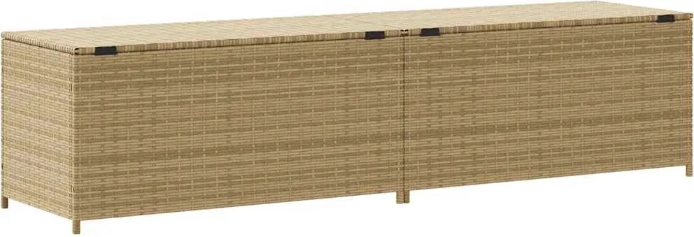 vidaXL vegyes bézs polyrattan kerti tárolóláda 469 L