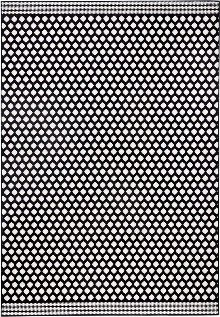 Modern krémfekete nappali szőnyeg,puha szőr mintás 160x230cm