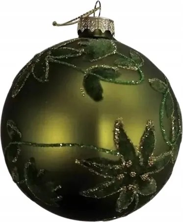 Karácsonyi dekoráció matt zöld gömb virággal ø 10 cm, Colmore