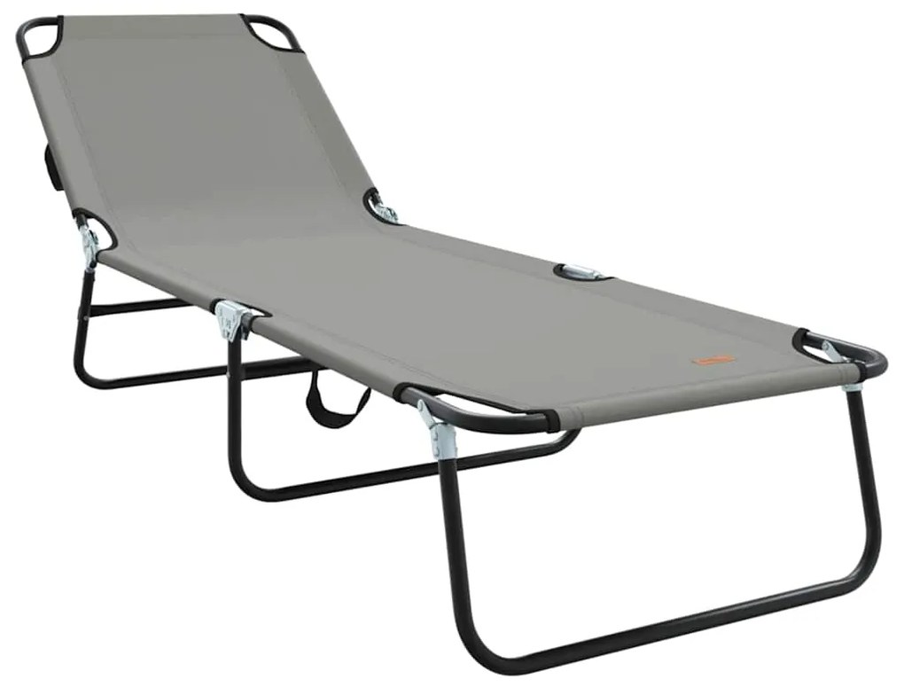 vidaXL Összecsukható nyugágy Szürke 188 x 57 x 86,5 cm Poliészter
