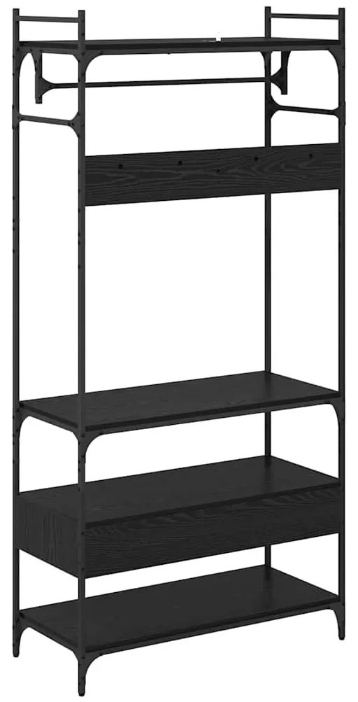 Ruhásszekrény fiókkal Musta tammi 89 x 39 x 184.5 cm Faanyag