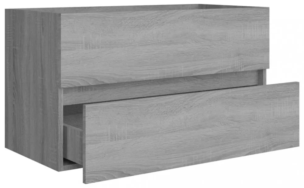 szürke-sonoma színű szerelt fa mosdószekrény 80 x 38,5 x 45 cm
