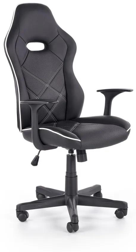 RAMBLER gamer szék, forgószék, irodaiszék, görgős szék, fekete textilbőr