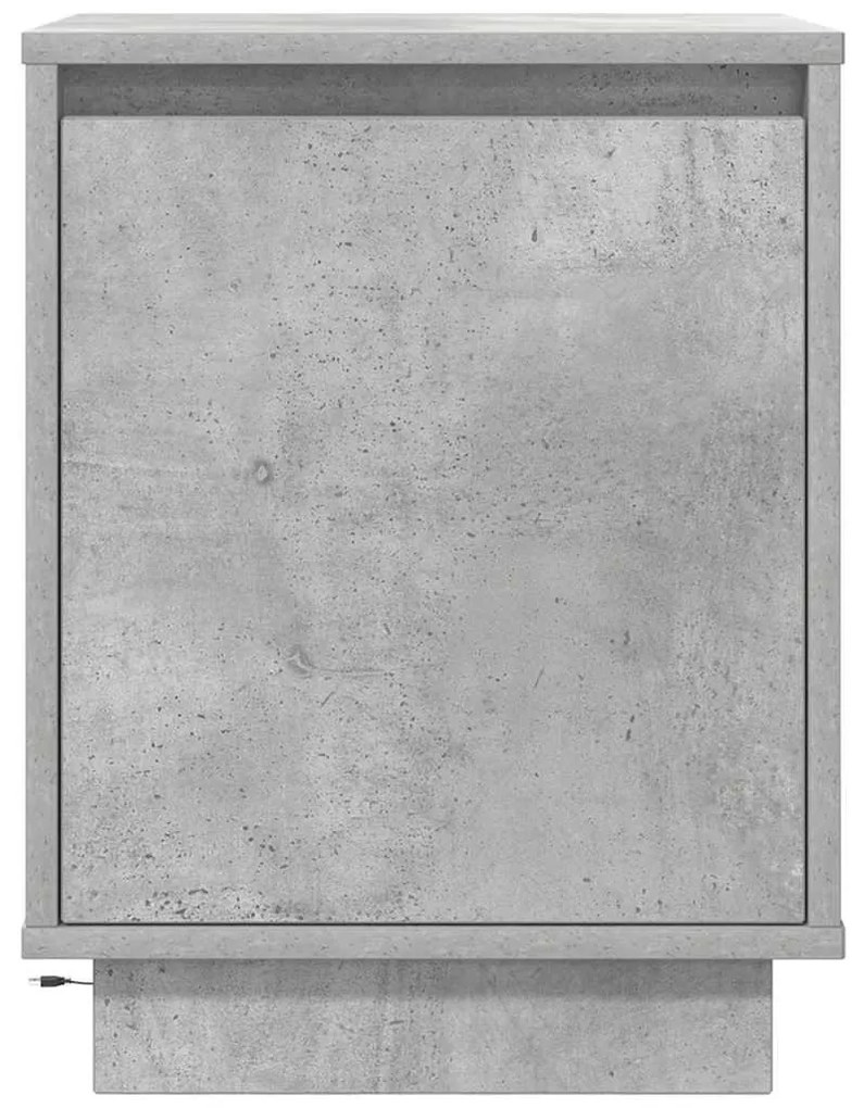 betonszürke éjjeliszekrény LED-világítással 38x34x50 cm