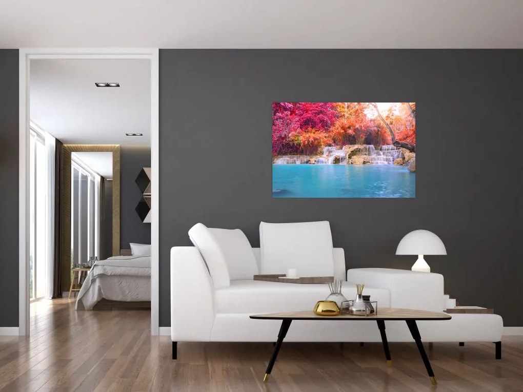 Türkiz lagúna, Laosz, Tat Kuang Si képe (90x60 cm)