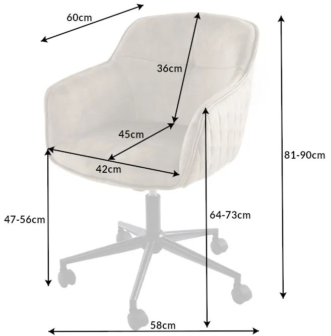 Design irodai szék Natasha pezsgő bársony