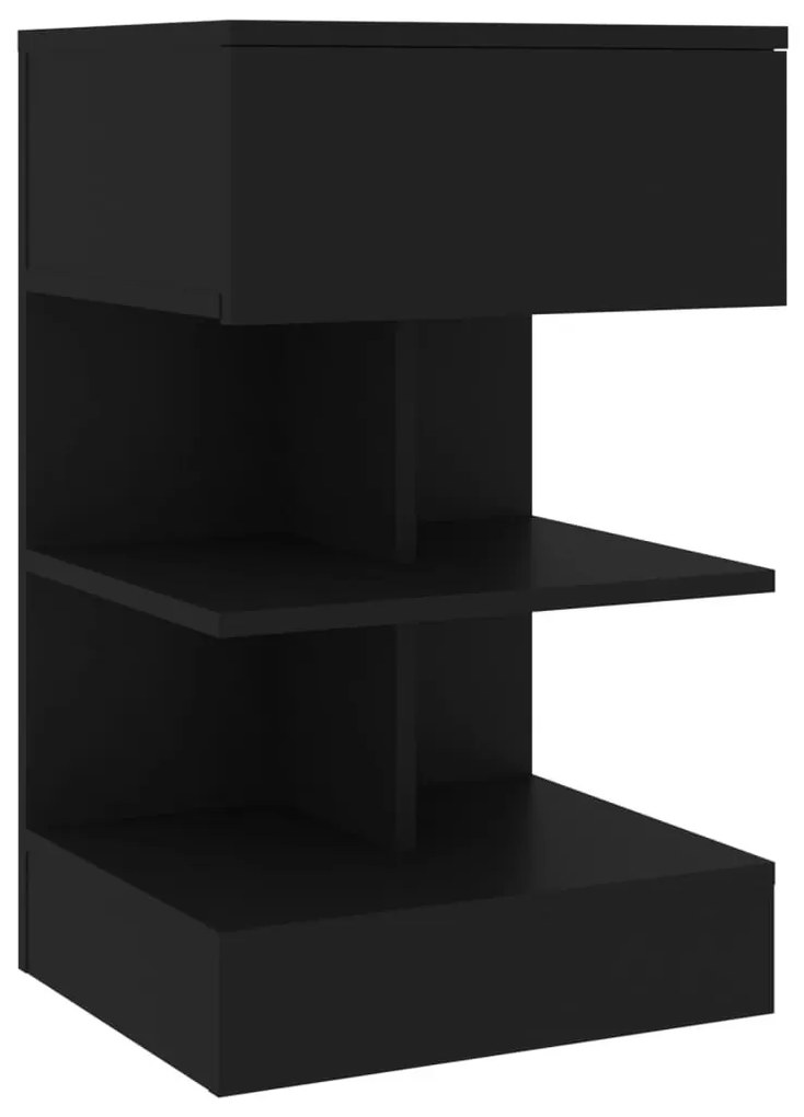 2 db fekete éjjeliszekrény 40 x 35 x 65 cm