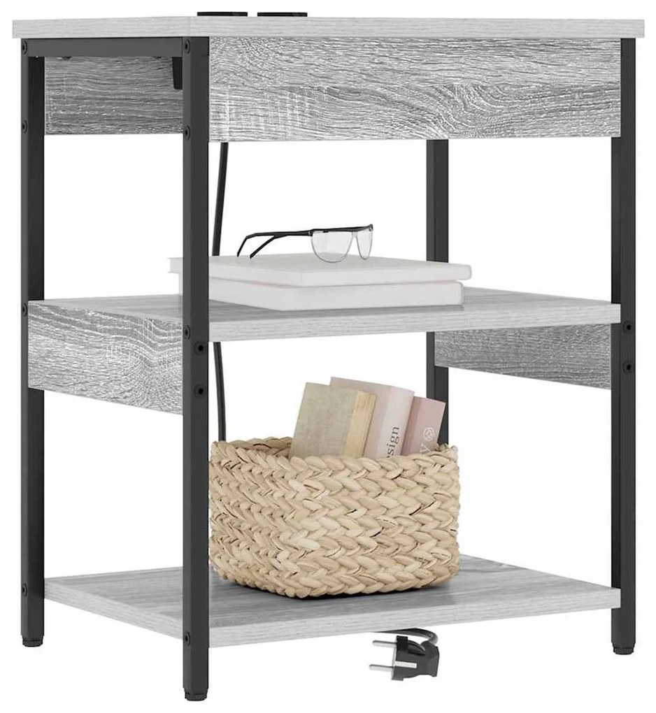 Éjjeli Szekrények 2 pcs Szürke sonoma 41 x 31 x 51 cm Faanyag