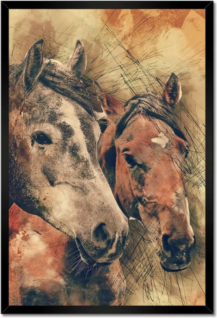 Poszterek keretben 40x60 Lófejek