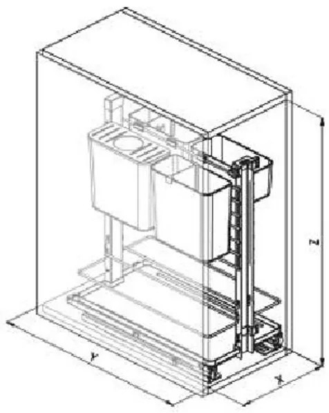 Konyhai fémrács, 300mm, króm, fenéklapra szerelhető szelektív tároló, Shéf fiók, teljes kihúzás, csillapított záródás, rejtett fióksín, SIGE 094G