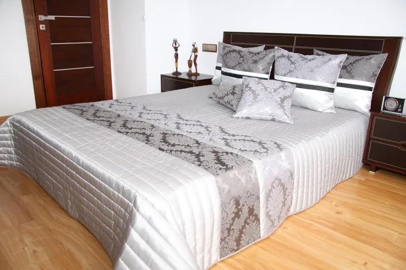 Ezüst ágytakaró, steppelt mintával Szélesség: 200 cm | Hossz: 220 cm