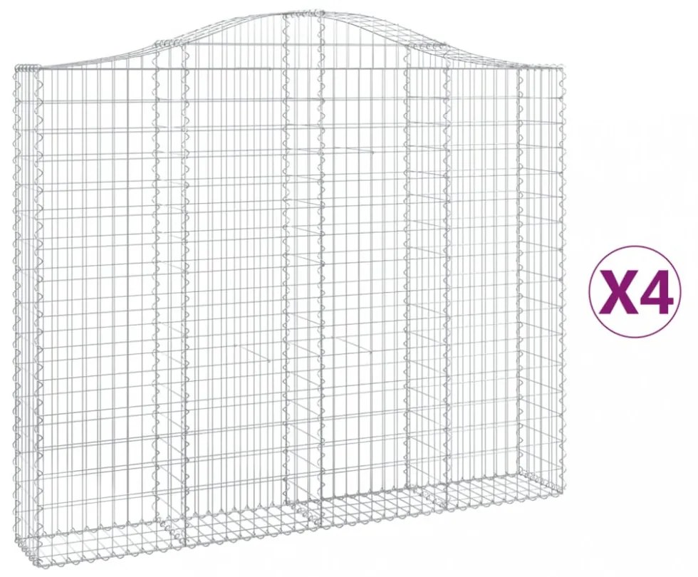 4 db íves horganyzott vas gabion kosár 200x30x160/180 cm