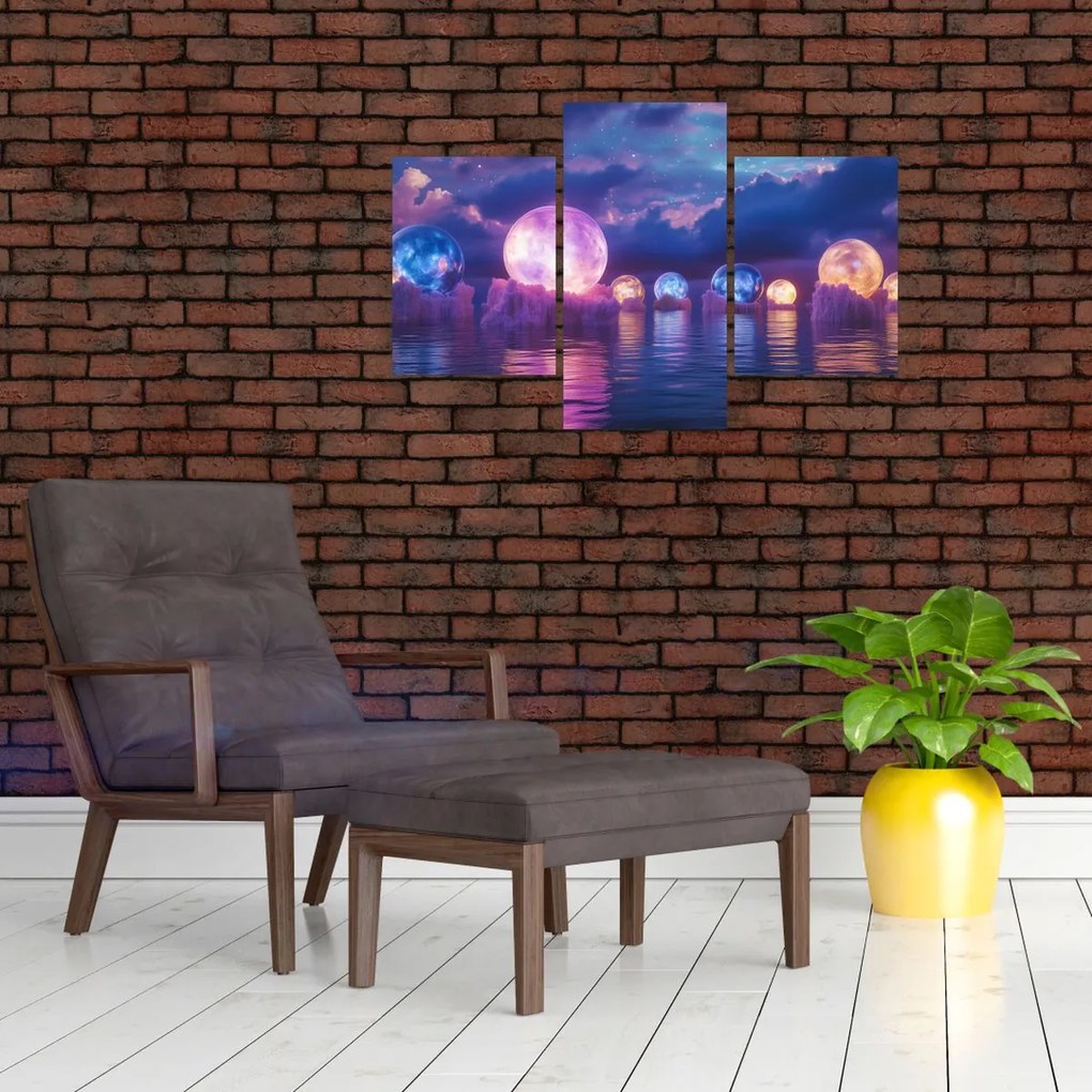 Kép - Bolygók a vízen (90x60 cm)