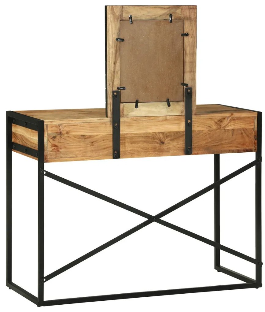 öltözködő asztal tükörrel 100x40x120 cm Tömörfa akácból