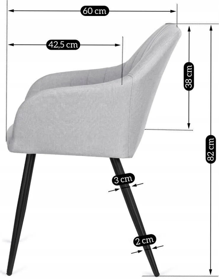 Szürke Szövet Karosszék ALEXI