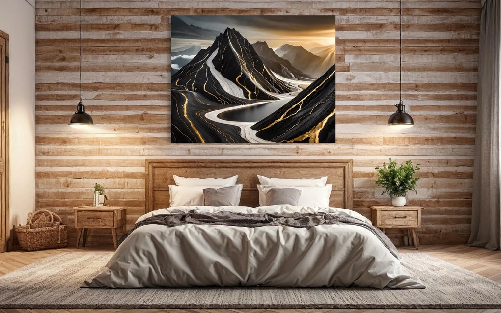 Gario Vászonkép A hegyek absztrakt minimalizmusa Méret: 90 x 60 cm