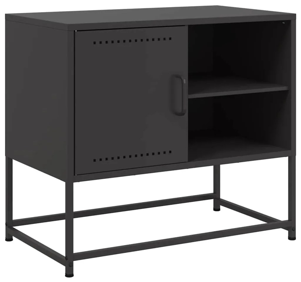 fekete acél TV-szekrény 68 x 39 x 60,5 cm